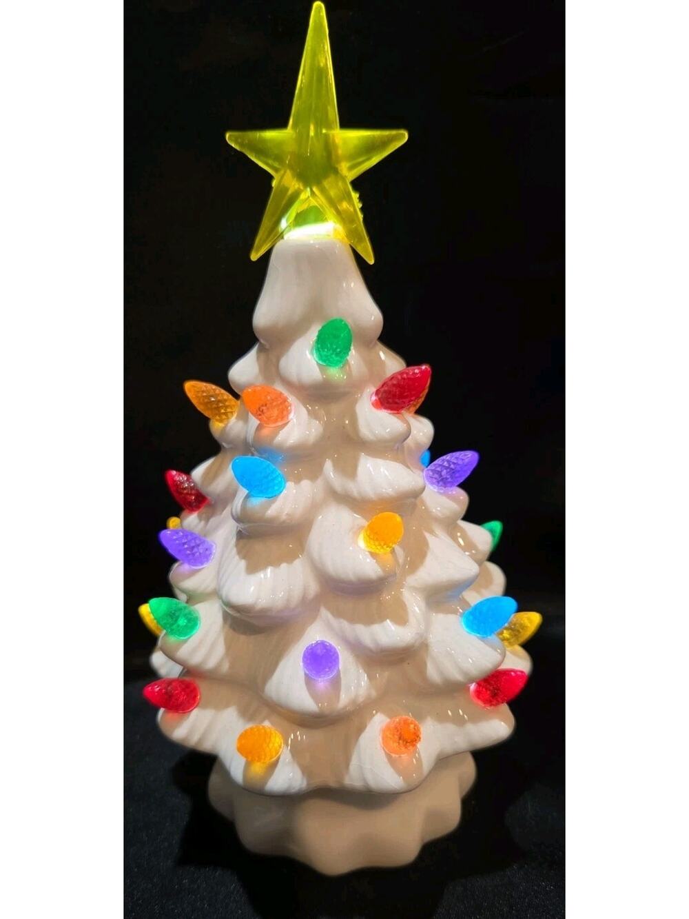 White Lighted 8" Ceramic Christmas Tree